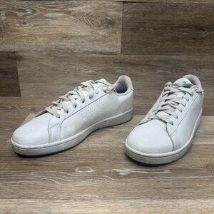 Adidas Cloudfoam Advantage Trainers White Leather Men's Size 13